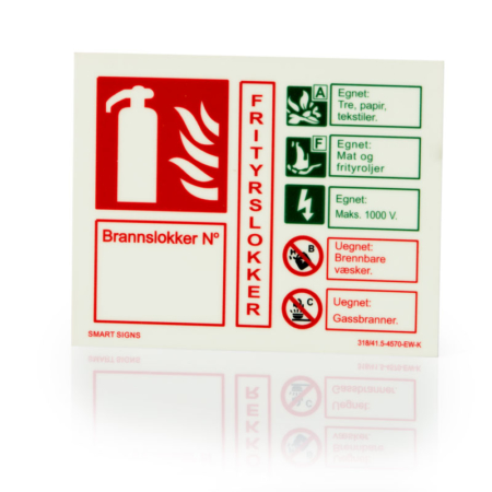 Skilt. Merking av brannslukker, skum 120 x 150 mm